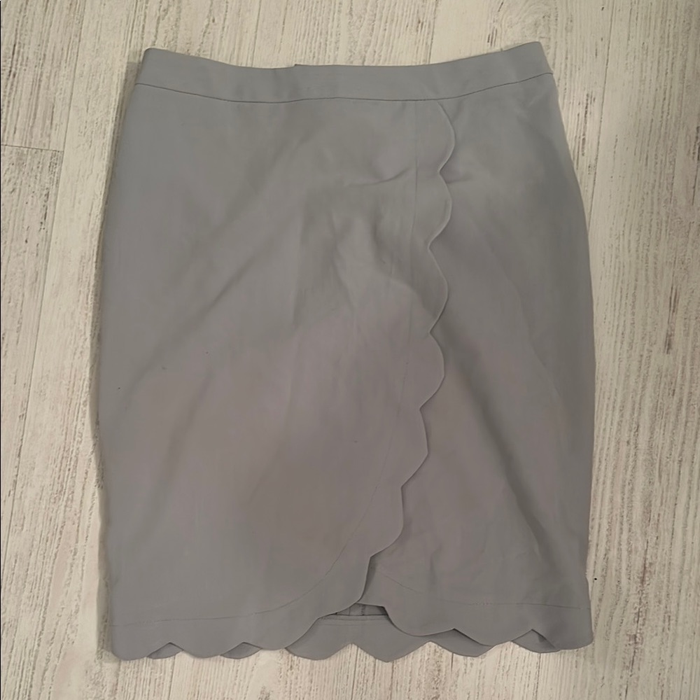 ASOS light blue Asymmetrical Pencil Skirt Knee-Length with scallop hem